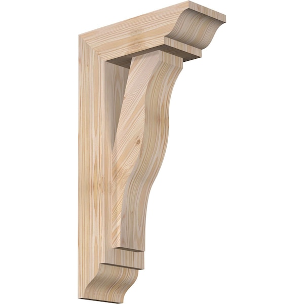 Ekena Millwork Funston Traditional Smooth Bracket w/ Offset Brace, Douglas Fir, 5 1/2"W x 14"D x 26"H BKT0604X14X26FST01SDF - main